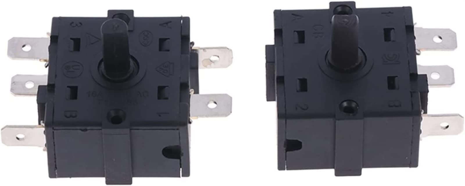 Schalter Encoder 1 Stück AC 250V 16A 3Pin 5Pin Elektrische Raumheizung Drehschalter Wahlschalter (Color : 3 Pin)