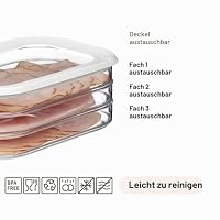 Mepal - Vorratsbehälter Wurstwaren 3-lagig Modula - 1650 ml - Black – Ansicht 7
