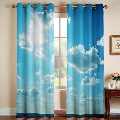 Rideaux occultants bleu clair isolant thermique 140x280 cm - 4