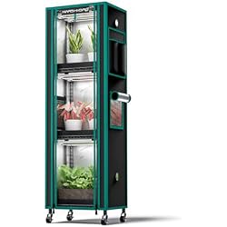 MARS HYDRO Indoor Grow Station with Grow Lights | 4 Tier Mini Greenhouse with 60W Full Spectrum LED Lights for Seed Starting, Vegetables and Herbs,16x12x47''