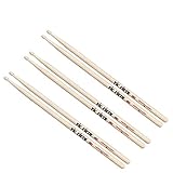 Vic Firth American Classic Drumsticks - 5A with Teardrop-shaped tips, 16' Length, and .565' Diameter (3-Pack)