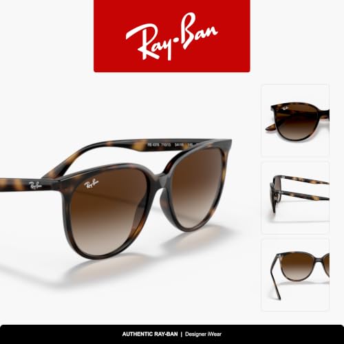 Image of Ray-Ban Womens Rb4378 Round Sunglasses | In Black, Transparent & Havana. Polarized options available. Lightweight durable frame.