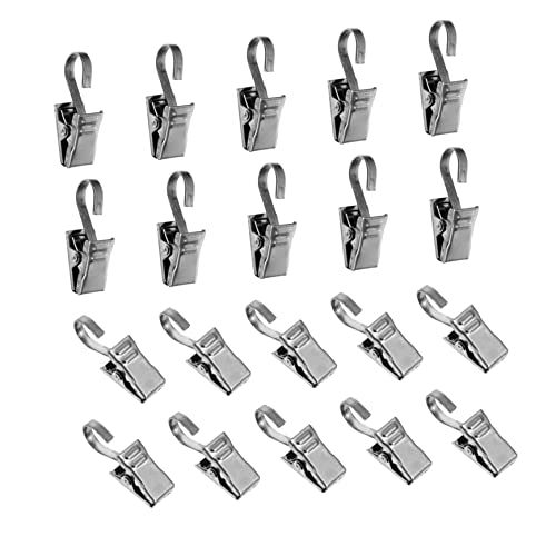 Amosfun 40 Piezas Clips para Cortinas De Metal Tipo Cocodrilo Pinzas para Cortinas De Ducha Colgadores De Tensión para Suministros De Enganches Pinzas De Cocodrilo