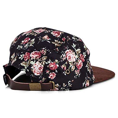 Blackskies Black Beauty Vol. Ii 5 Panel Cap | Men Women | Surf Skate Sun Hat Rose Black With Flowers Unisex Baseball #TOP3
