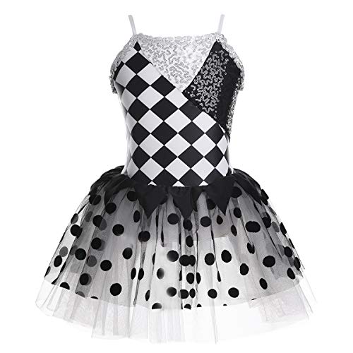 Agoky Maillot de Ballet con Tutú para Niña Vestido Cuadros de Danza...