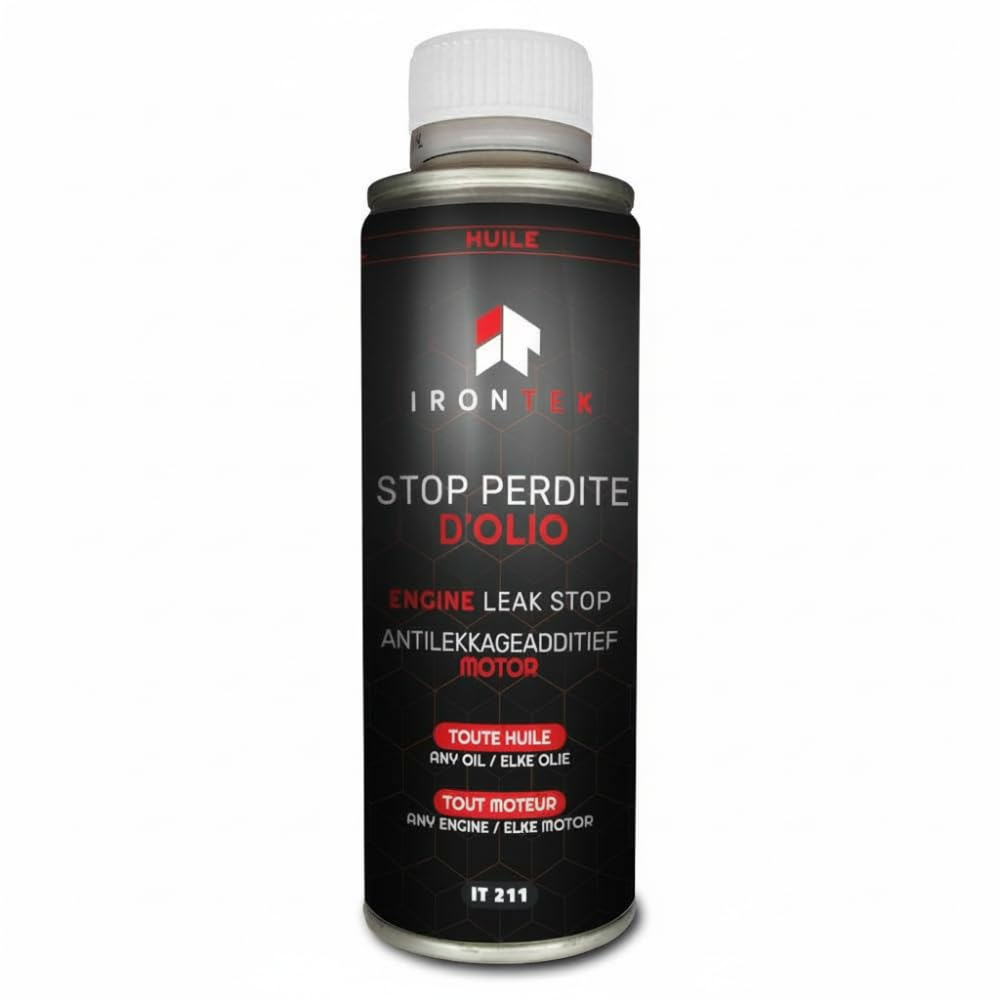 Antifuga Olio Motore - IRONTEK - 300ml | IT211 | Sigilla Perdite Olio | Ripristina Guarnizioni | Benzina Diesel GPL Ibrido