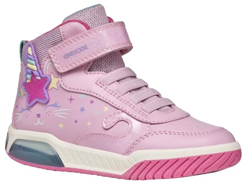 Geox - J INEK Girl B, Zapatillas, Pink/Multicolor,