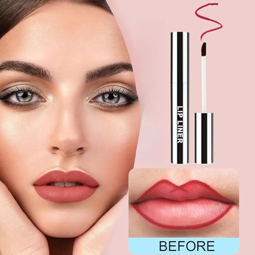 3 Pcs Delineador de Labios Despegable, Perfilador de Labios Removible, voluminizadores e hidratantes, de larga duración, matificante, colores vivos (marrón oscuro + claro + rojo vino) - imagen 4