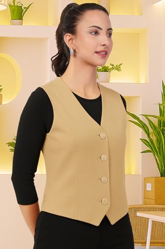 Image of SaintX Women's Waist Coat | Sleeveless | Stylish Executive Wear | Formal Blazer Waistcoat | Office wear