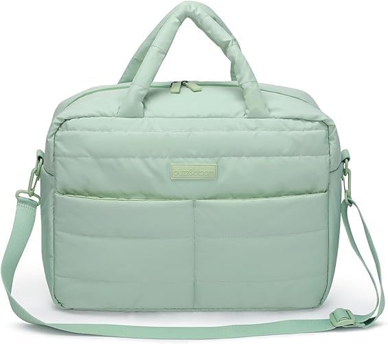 Baby Diaper Bag Tote, Sage Large Capacity Travel, Hospital Bag Functional with Changing Pad and Stroller Attachments.