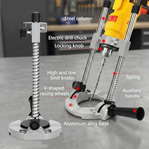 Support de perceuse vertical et angulaire en aluminium et acier pour perçage précis - 6