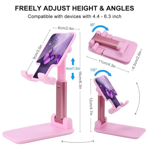 Soporte de teléfono para evitar dolor de cuello con diseño de mariposa y ángulo ajustable 2