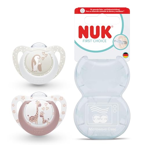 NUK First Choice Chupete para bebé | 0-6 meses | Chupetes ortodónticos | Calma al 99% de los bebés** | Pingüino/Jirafa | 2 unidades NUK First Choice Chupete para bebé | 0-6 meses | Chupetes ortodónticos | Calma al 99% de los bebés** | Pingüino/Jirafa | 2 unidades