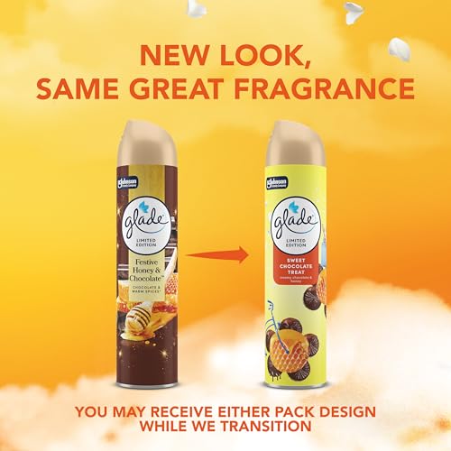 Glade Aerosol Air Freshener, Aerosol Room Spray and Odour Eliminator for Home Infused with Essential Oils, Sweet Chocolate Treat, Pack of 12 (12x300ml), Packaging May Vary - Image 4