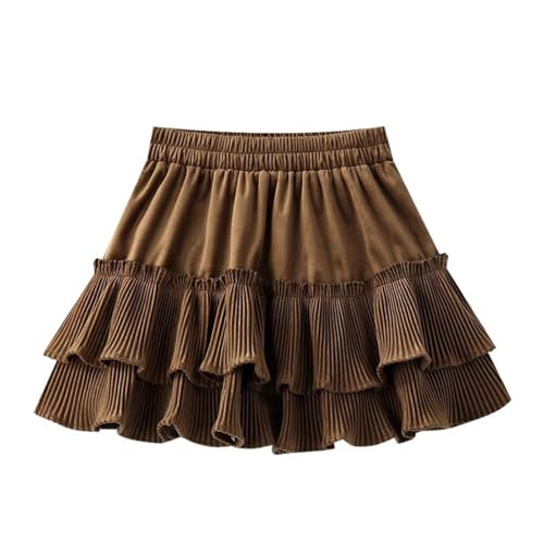 Women's Tartan Plaid High Waisted Wool Pleated Skirt Slim