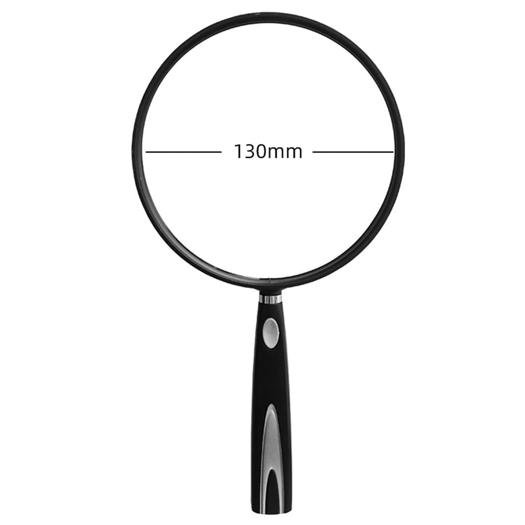 20X Lupa Grande Lupa de Mano Personas Mayores Niños Lectura Lente de Vidrio óptico Alta claridad con Mango de Goma Suave Antideslizante for Lectura, Pasatiempos, reparación, OBS 130 mm Lupa (Si