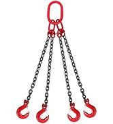 Suspension Chaîne 4 Brins G80 5 Tonnes - Acier Galvanisé, Crochet Tête Fourche - Pour Levage Industriel, Atelier, Chantier