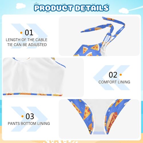 Image of Boccsty Cute Crab Red Blue Girls Swimsuits Kids Bikini Sets 2 Pcs Bathing Suit for 3T