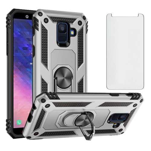 Coque antichoc Samsung A6 2018 avec anneau magnétique et verre