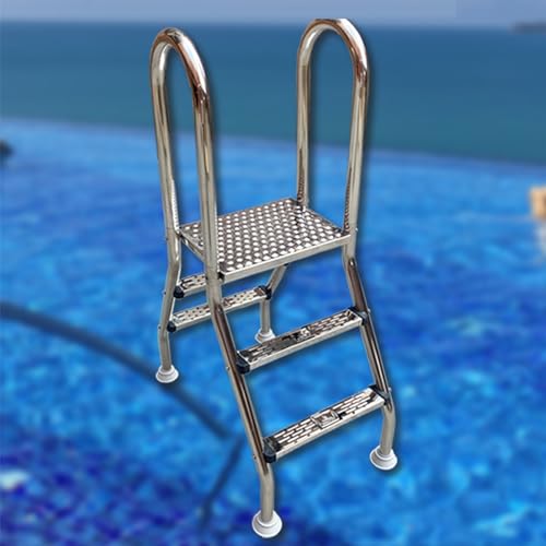Escalera para piscina de 3 peldaños de acero inoxidable miniatura 5