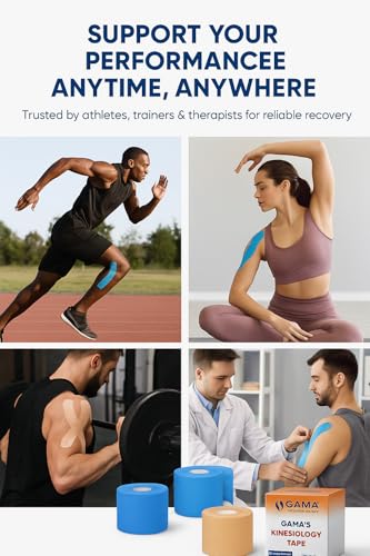 Image of Kinesiology Tape for Physiotherapy Kinesio Tape for Sports Injury Pain Relief Muscle Tape for Shoulder, Wings, Arms, Ankle K Taping Waterproof Athletic Tape for Pain Support -5 Inch
