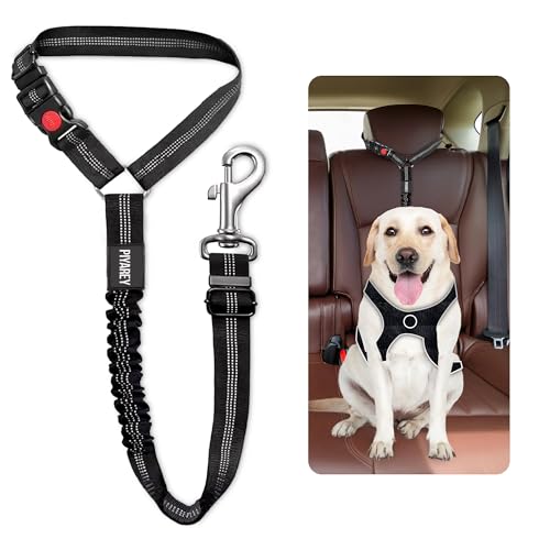 Image of Adjustable Vehicle Pet Travel Restraint Strap, Dog Belt, Tangle-Free 360 Rotatable Strap with Headrest Fixing Buckle for Canine Daily Road Trip Use