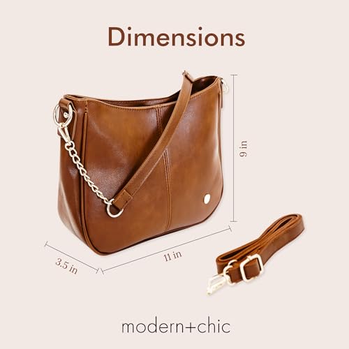 Modern+Chic Crossbody Bags for Women - Marissa Saddle Crossbody, Vegan Leather Shoulder or Handbag with Two Adjustable Straps3
