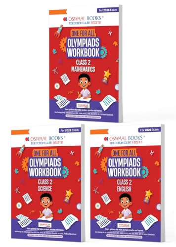 Image of Oswaal One For All Olympiad Workbook Class 2 (Set of 3 Books) Maths, Science & English For 2026 Exam