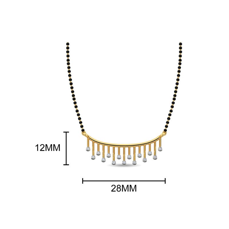 Image of KISNA JEWELS 14KT|18KT BIS Hallmark Pure Gold and Diamond Mangalsutra For Women