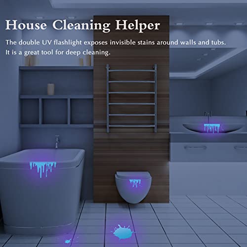 Abom Uv Flashlight Rechargeable, 365Nm & 395Nm Black Light Wood's Lamp, Powerful Blacklight Flashlight Led Portable Handheld Torch With Battery, Charger, Detector For Dog Urine Pet Stain, Scorpion #TOP3