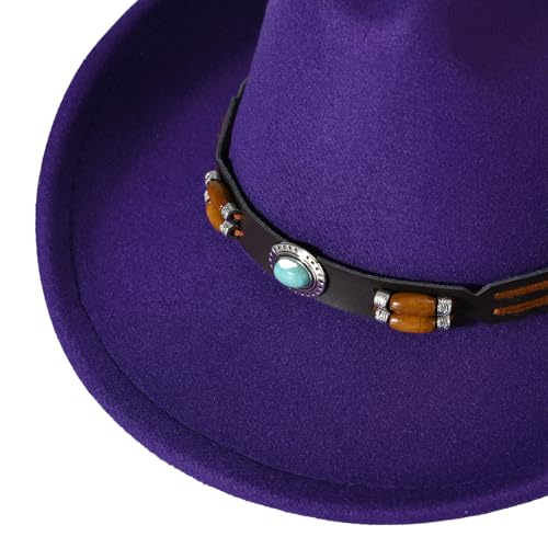 Image of Willheoy Kids Cowboy Hat for Girls Boys Western Cowgirl Hat with Buckle Belt Unisex Wide Brim Fedora Hat Dress Up Costume