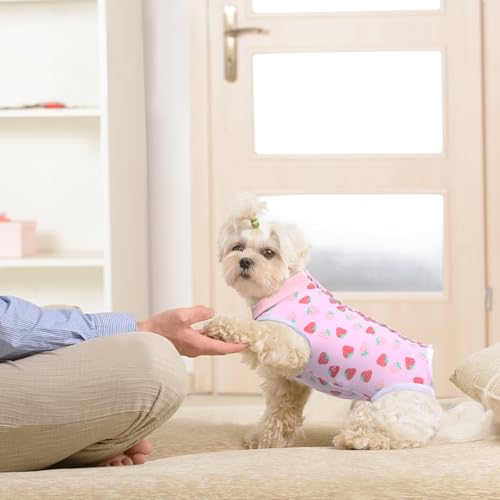 Image of FEimaX Dog Surgery Recovery Suit Female and Male Spay with Pee Hole, Pet Body Suits for Puppy After Spayed, Neuter Surgical Onesie for Small and Medium Dogs Cats, Alternative Bandages E-Collar & Cone