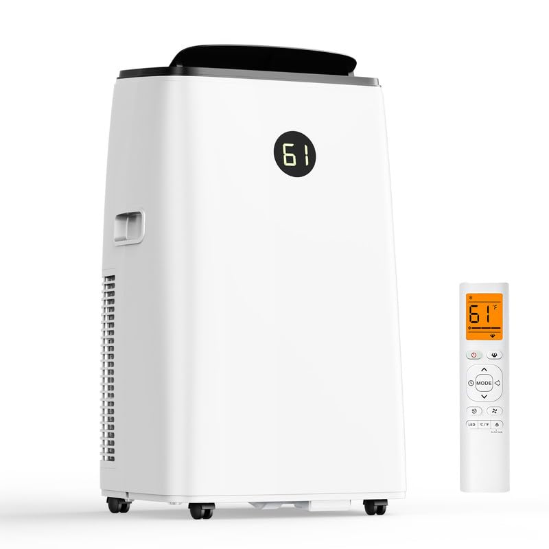 Humhold 14000BTU Portable Air Conditioners with Remote Control, Dehumidifier & Fan Mode, Floor Stand up Cooling Portable AC Unit for Large Room up to 700 sq.ft, Sleep,Timer & Auto Swing Function