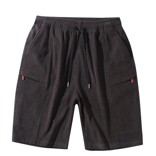 Short de sport en velours côtelé homme grande taille avec poches