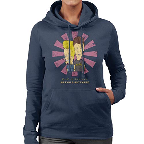 Cloud City 7 Beavis and Butthead Retro Japanese Women's Hooded Sweatshirt