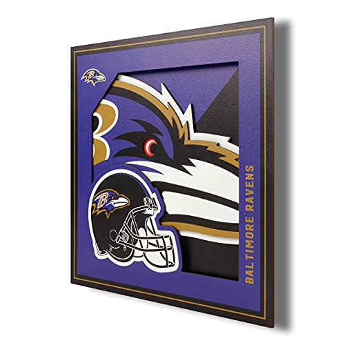 YouTheFan NFL Baltimore Ravens 3D Logo Series Wall Art - 12x12 Team Colors