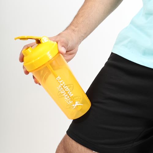 Image of Fitness Mantra 700ml Classic Shaker Bottle for Men & Women [Capacity 700 ml (Yellow, 700ml)