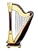 Harp w Music Case Stand Miniature Musical Instrument