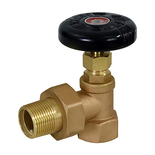 Image of Midline Valve IXW-U001-5 Heavy Duty Hot Water Steam Radiator Valve; Air Vent Temperature Control; 1 in. FIP x Male Union; Brass (5 Pack)