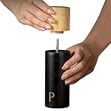 Pfeffermühle aus Holz, manuelle Pfeffermühle aus Holz, manuelle Salz- und Pfeffermühle, Vintage-Holzmühle, kreative Mühle mit verstellbaren Dickeneinstellungen zum Mahlen