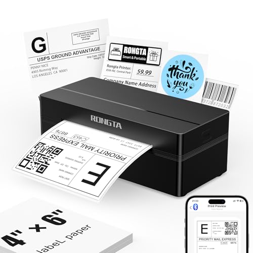 Image of Rongta RP425 Black Label Printer+ 2'' Circle White Labels-750 pcs
