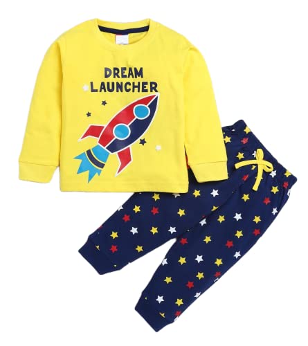 Image of BABA AND BABY Long Sleeves Round Neck T-Shirt and Pant Set for Baby Boys