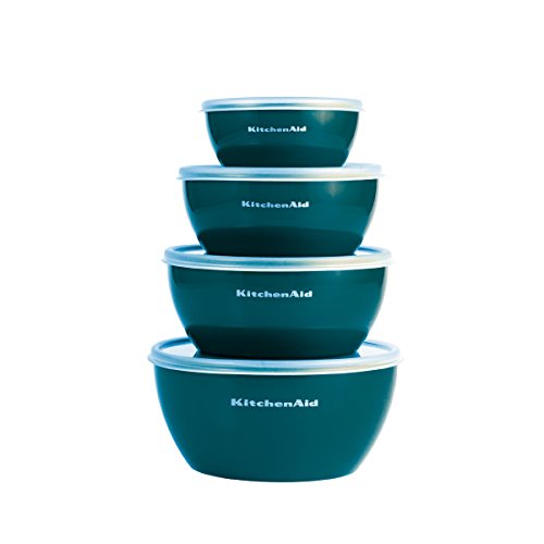 KitchenAid Prep Bowls with Lids, Set of 4, Deep Teal