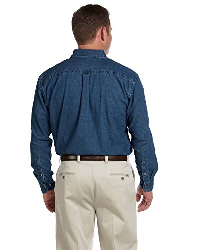 Harriton M550 Mens Denim Shirt Dark Denim XX-Large - Image 5