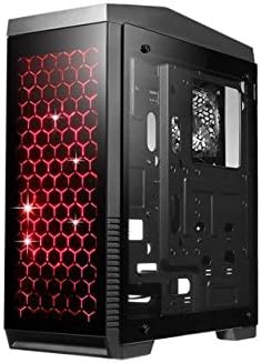 DIYPC DIY-G5-BK Black USB3.0 ATX Mid Tower Gaming Computer Case w/Tempered Glass Panels (Front, Left and Right)