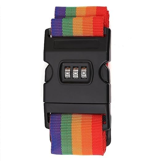 Kshavi Luggage Straps Suitcase Belts with Buckle, Combination Lock, Adjustable Travel Packing Accessories, Suitcase Belts Multi Color (1)