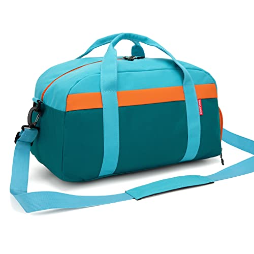 HawLander Kids Duffle Bag for Boys or Girls, Fit School Practice, or Overnight Travel (Blue Green)2
