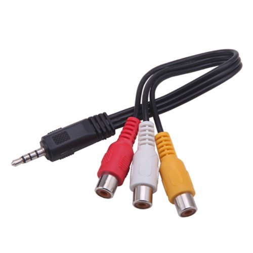 HDE 3.5 mm to Triple RCA Audio/Video AV Female Composite Stereo Splitter Cable Adapter