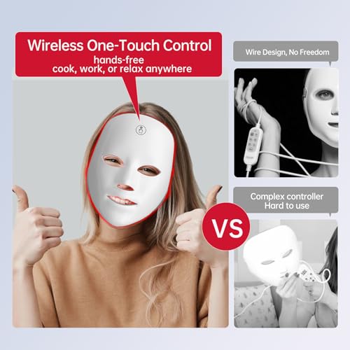 Red Light Mask for Face, 7 Color Red Light Facial Masks, At-Home Facial Care Device, Portable, Cordless, and Rechargeabl - Additional View