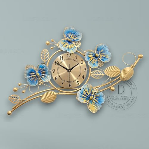Image of URBAN INSPIRATIONS Home Wall Clock for Living Room Butterfly Vintage Stylish Design Metal Frame Antique Pendulum Unique Bedroom /Dining /Office /Farm /cafes /Restaurant /Hotels /House /Hall Items